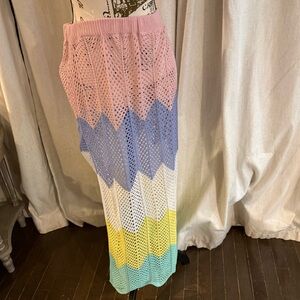 Colorful Chevron Knit Swim Coverup